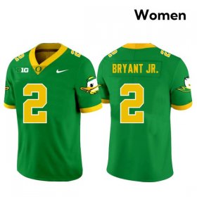 Gary Bryant Jr. #2 Oregon Ducks University Football Embroidery Jersey -Women Sizes Green