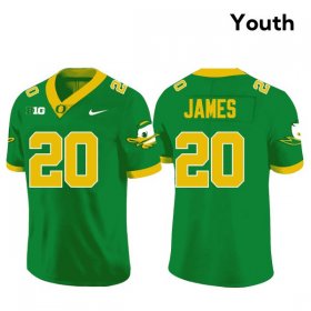 Jordan James #20 Oregon Ducks College Football Alumni Jersey -Youth Sizes Green