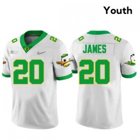 Jordan James #20 Oregon Ducks College Football Alumni Jersey -Youth Sizes White