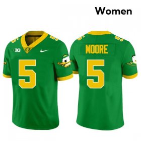 Dante Moore #5 Oregon Ducks University Football Embroidery Jersey -Women Sizes Green