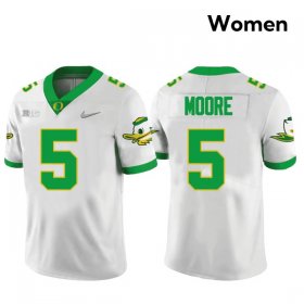 Dante Moore #5 Oregon Ducks University Football Embroidery Jersey -Women Sizes White