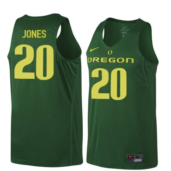 Fred Jones #20 Oregon Ducks College Basketball Jersey -Men Sizes Dark Green