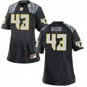 Nick Wiebe #43 Oregon Ducks University Football Game Jersey -Women Sizes Black